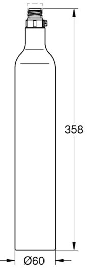 GROHE 40422000 - Fľaša na karbonizáciu GROHE BLUE 425 g CO2 (4 ks) nerezová