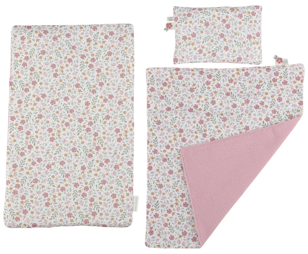 Postieľka pre bábiky drevená s perinkou Pink