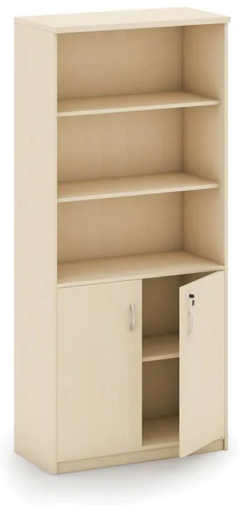 Skriňa policová 2-dverová MIRELLI, 800 x 400 x 1800 mm, breza