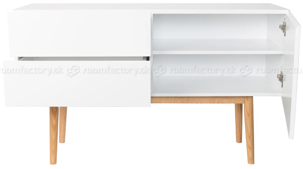 Zuiver High On Wood 2DR 1DO biela lesklá komoda