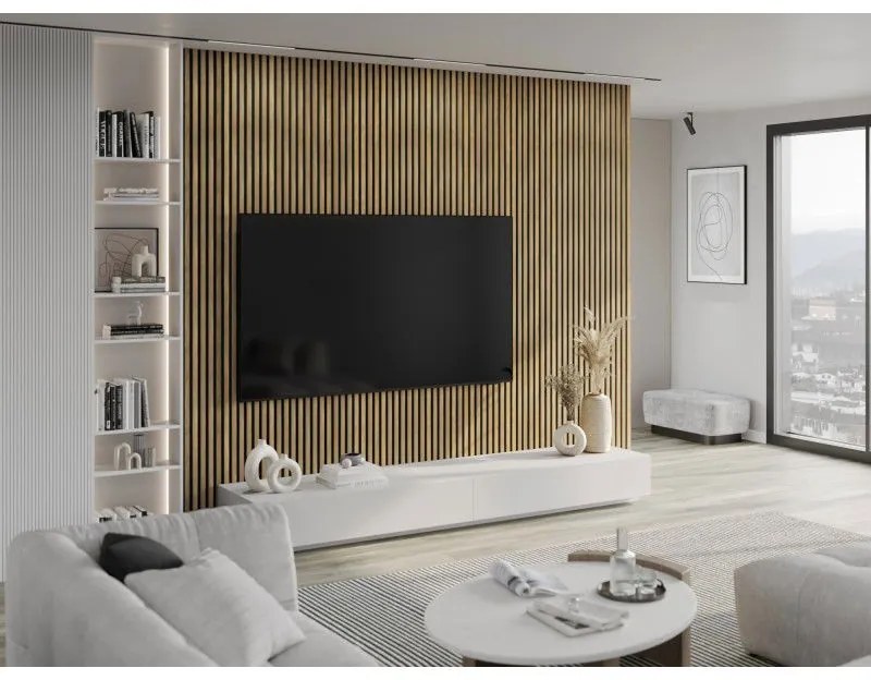 Mexen Lam-F, akustické stenové lamely 275 × 31,5 cm, filc 6 mm, dub medový, S105-275317-2812-066