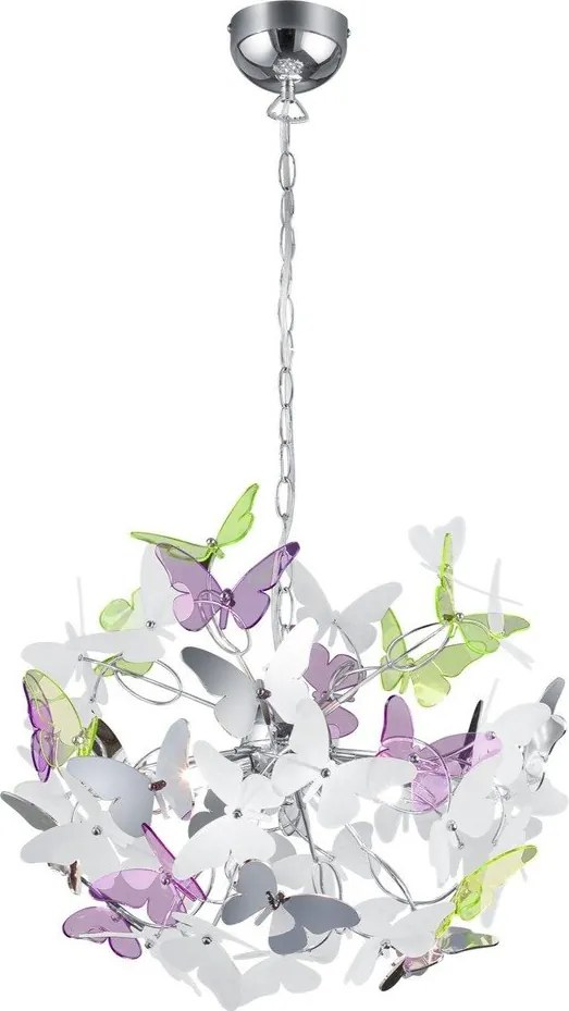 Detský luster s plastovým tienidlom ø 50 cm Butterfly – Reality