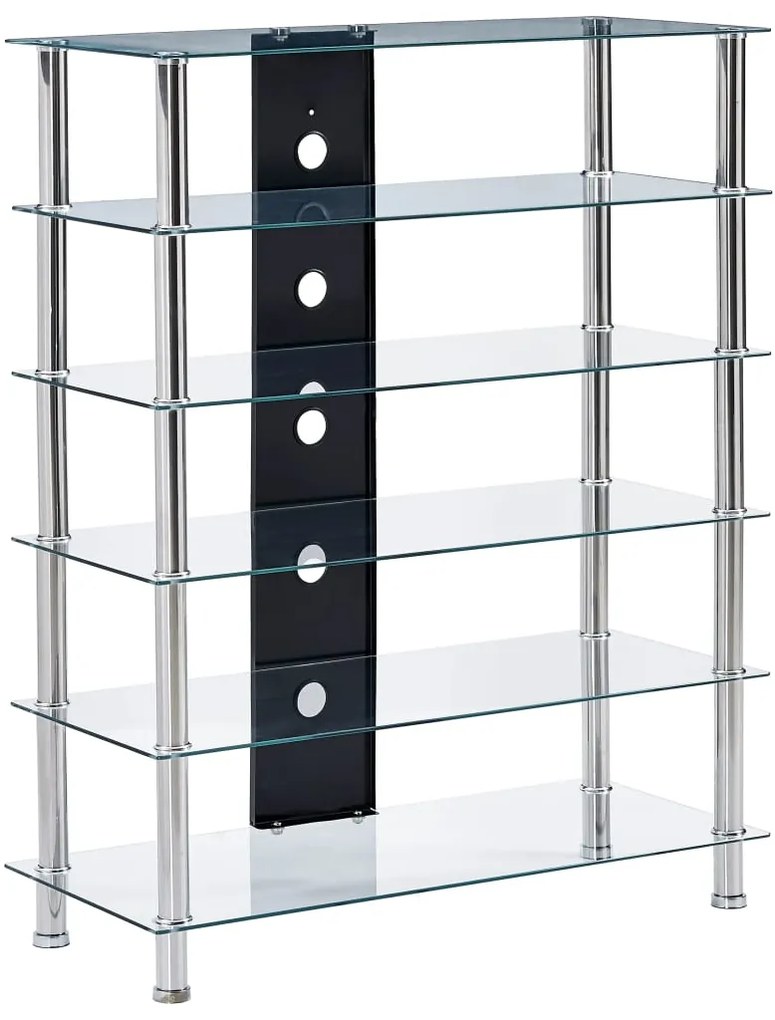 vidaXL HiFi stolík priehľadný 90x40x113 cm tvrdené sklo