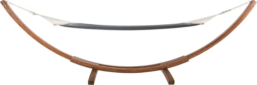 Hojdacia sieť Miramar 400 x 120 x 107 cm - drevený rám - Sivá