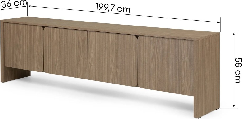 TV stolek Moku 200 cm dub perleťový