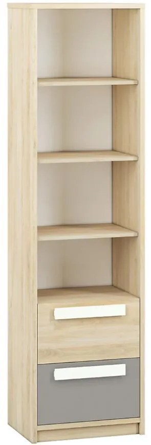 Regál 05 Drop Buk Fjord/Biely/Šedá Platina