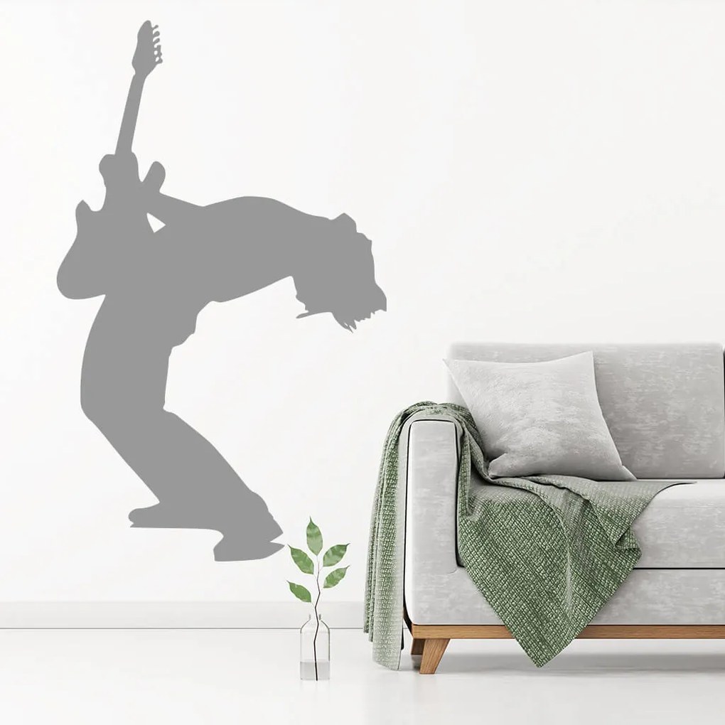 Veselá Stena Samolepka Silueta Rocker Farba: černá, Veľkosť: 60 x 36 cm
