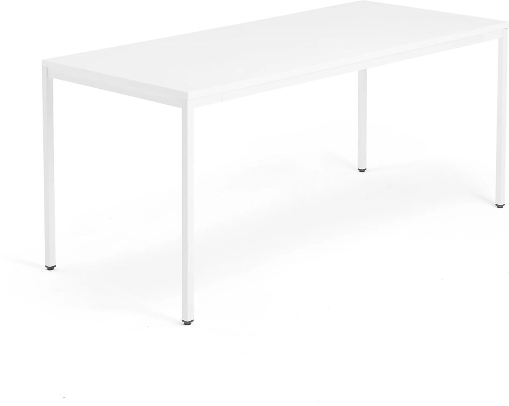 Kancelársky pracovný stôl Modulus, 1800x800 mm, biela/biela