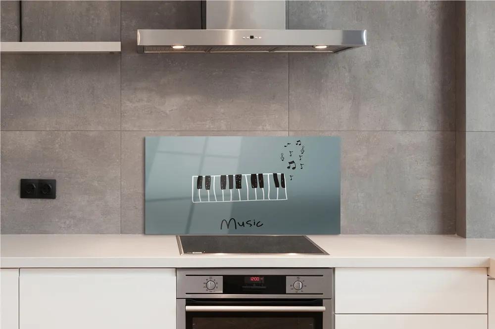Sklenený obklad do kuchyne piano poznámky 100x50 cm
