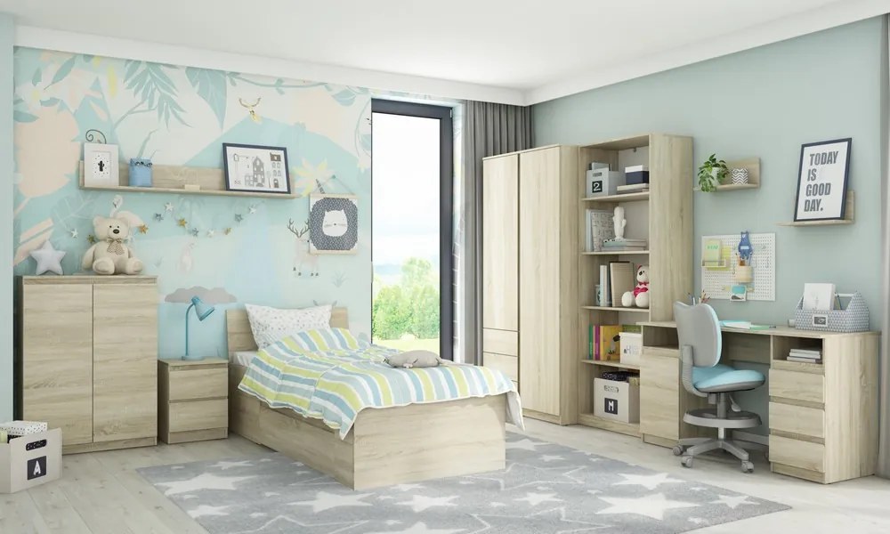 Šatníková skriňa Carlos, dub sonoma, 100 cm