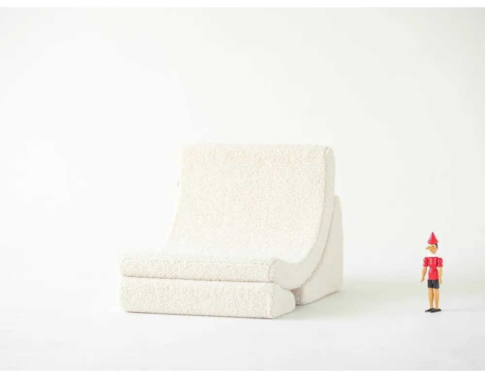 Krémové detské kresielko z textílie buklé Moon – Wigiwama