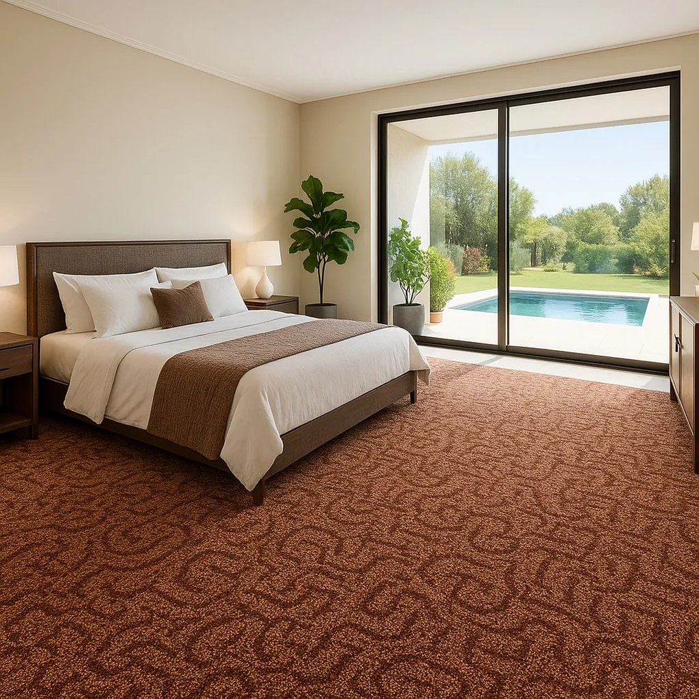 AKCIA: 90x440 cm Koberec metráž Bella Marbella 44, šíře, hnedá, filc, obývacia izba, ITC