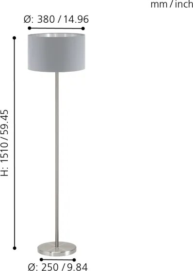 Eglo 95173 - Stojacia lampa MASERLO 1xE27/60W/230V