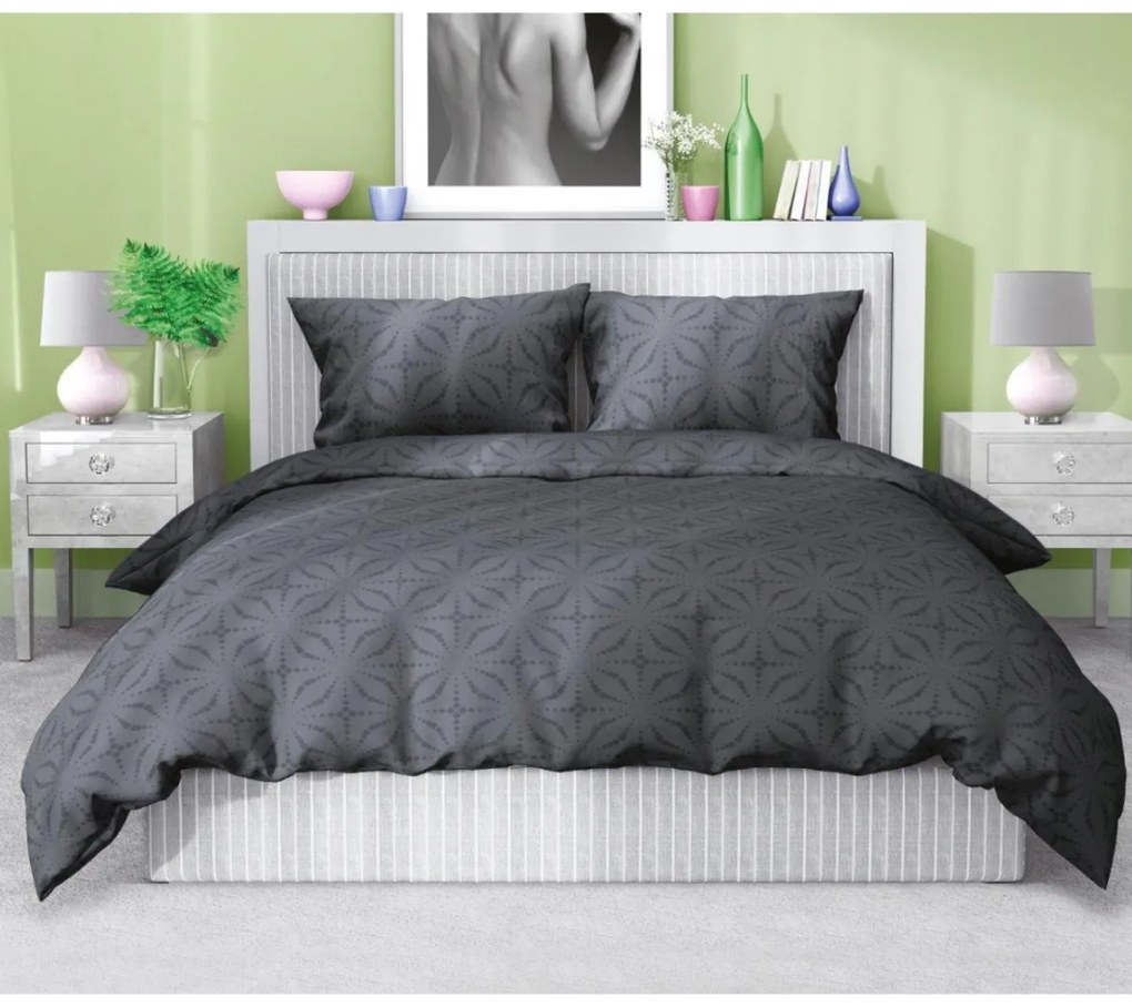 Povlečení z mikrovlákna SATYN 005 160x200 cm + 2x 70x80 cm černé