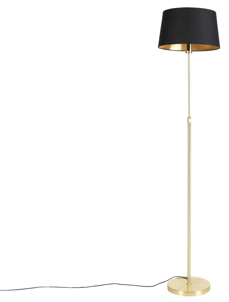 Stojatá lampa zlatá / mosadz s čiernym tienidlom nastaviteľným na 35 cm - Parte