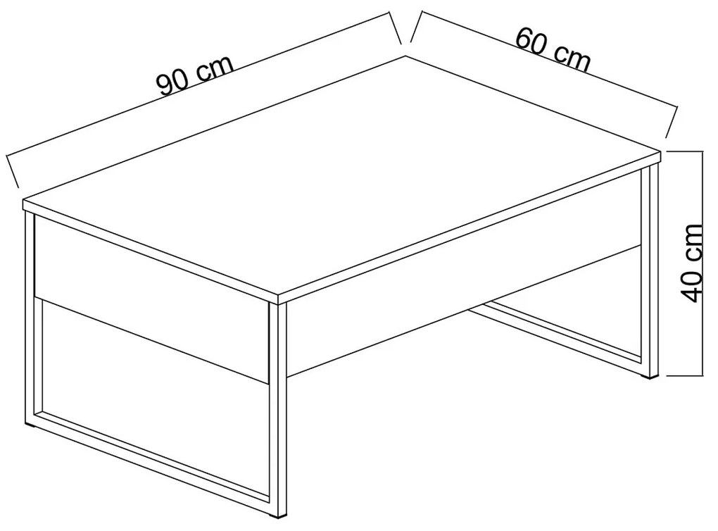 Dizajnový konferenčný stolík Hallan 90 cm orech / čierny