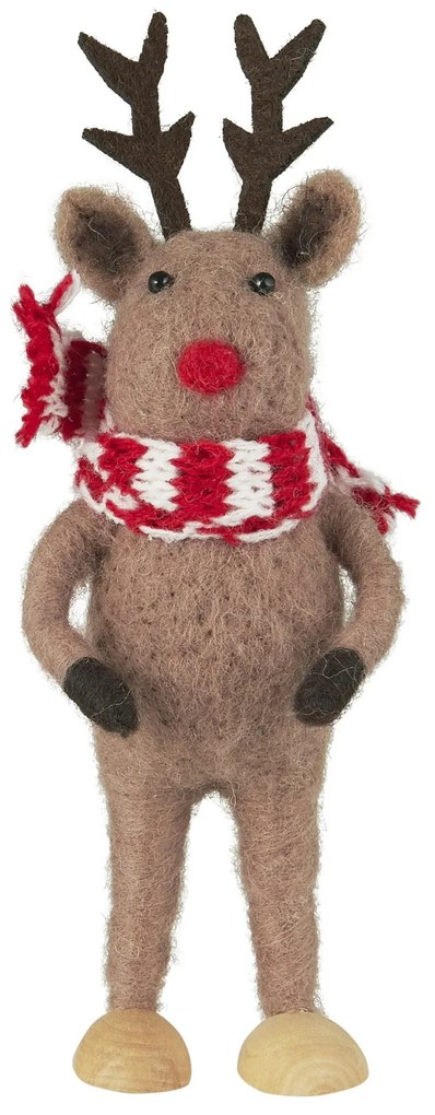 Ib Laursen Plstená vianočná dekorácia Reindeer Rudolf