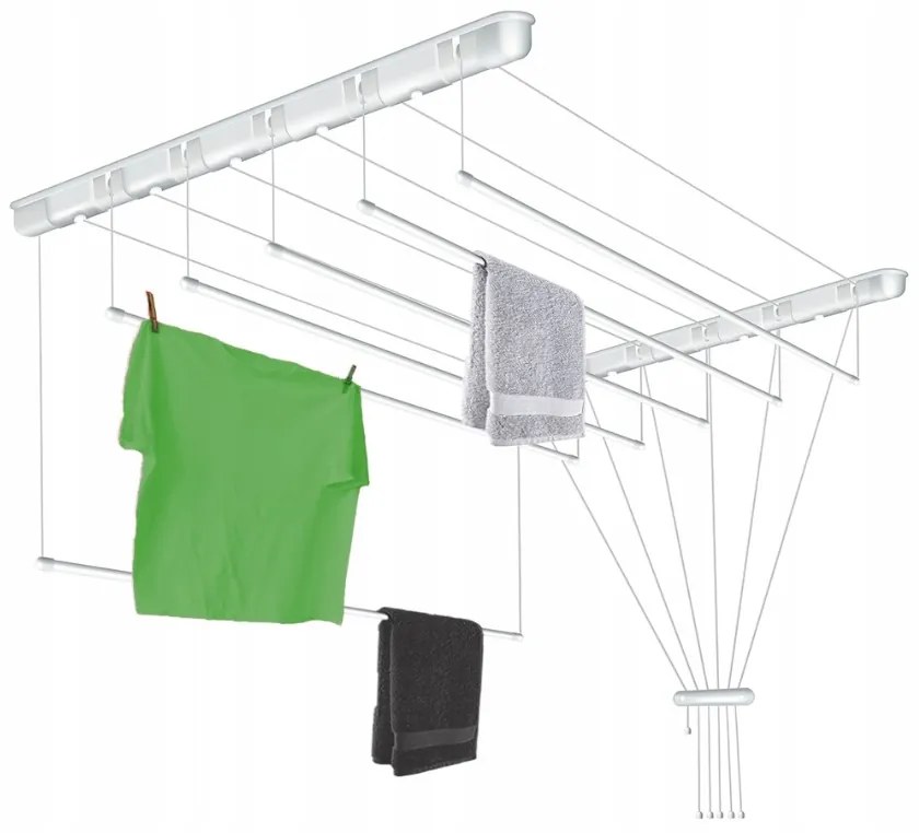 Erga Erga, stropný vešiak na sušenie bielizne 6x90 cm, biela, ERG-SEP-10SUSSUF6PP09
