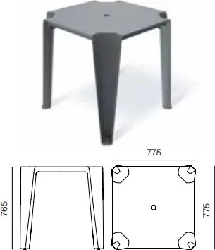 Záhradný jedálenský stôl LOTTIES 77,5x77,5x76,5 cm béžový