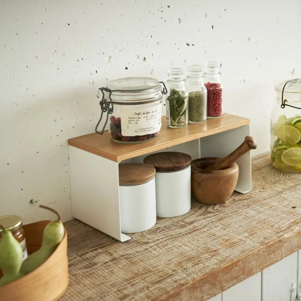 Biela/v prírodnej farbe kovová prídavná polička 30,5x14 cm Tosca – YAMAZAKI