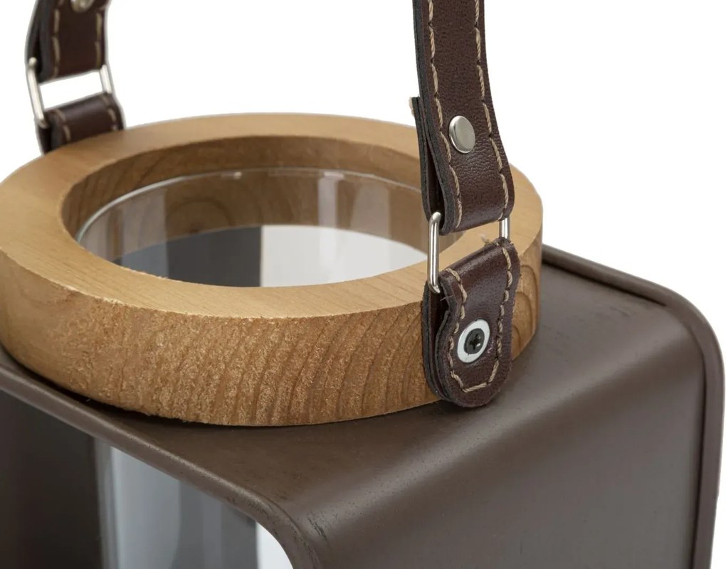 Lucerna Sklo 18 cm hnedá/číra