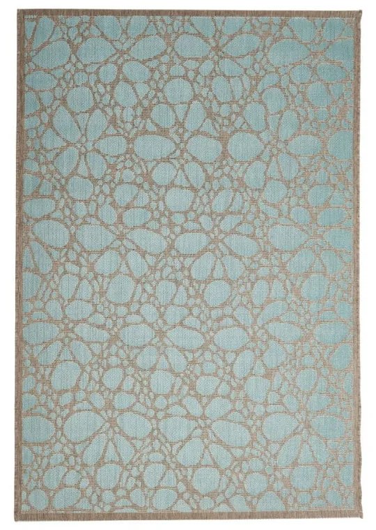 Modrý vonkajší koberec Floorita Fiore, 135 × 190 cm