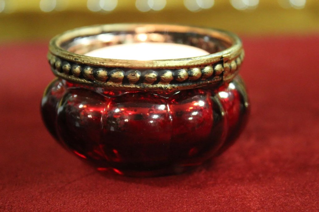 Červené skielka na čajovú sviečku 4-set 6cm