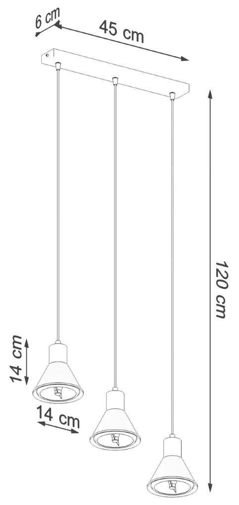 Sollux Lighting Závesné svietidlo TALEJA 3 čierne [ES111]