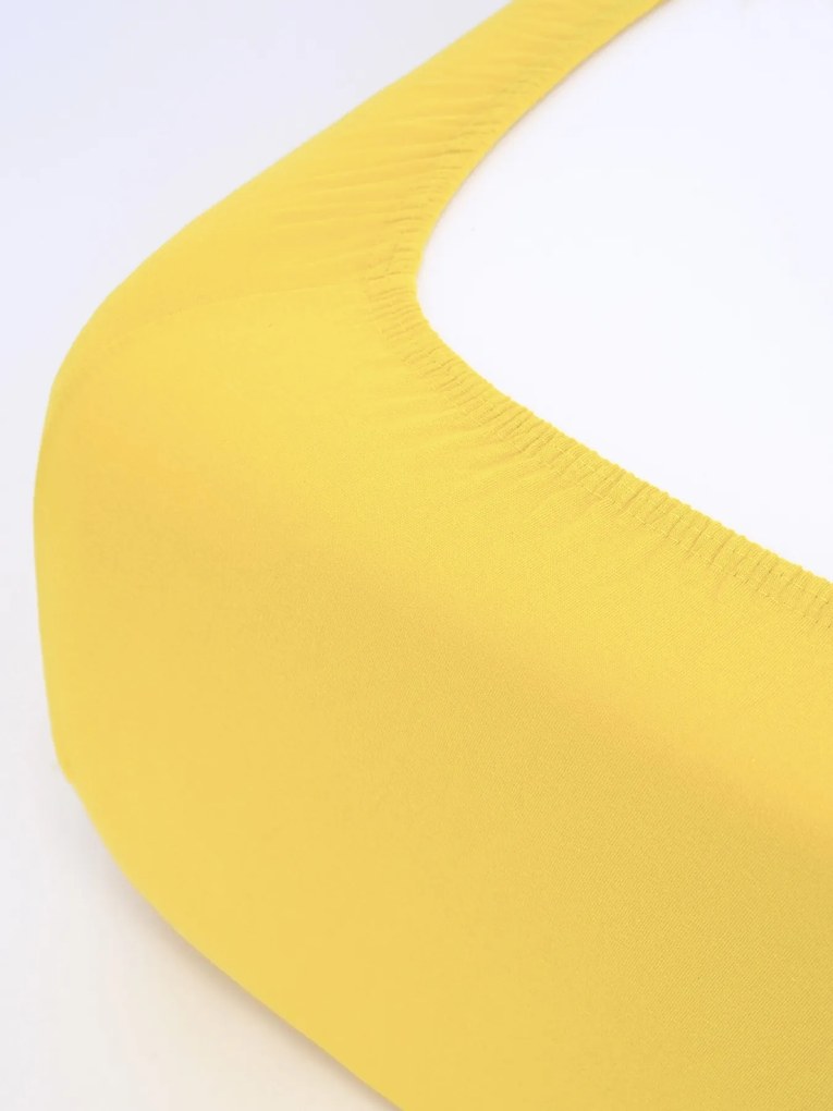 Jersey plachta do postieľky Classic 60 x 120 cm – žltá