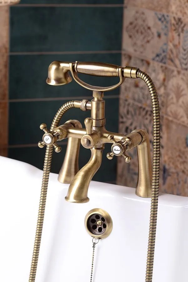 Sapho Sapho, ANTEA pripojenie pe ištaláciu vaňovej batérie na okraj vane (pár), bronz, 9856