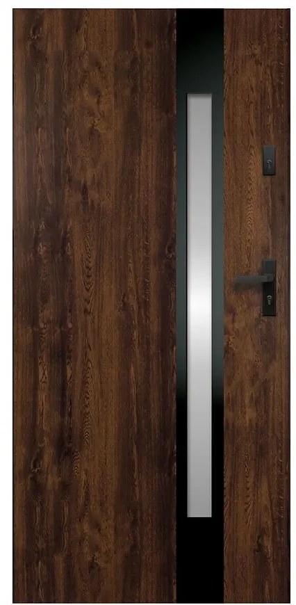 Dvere vchodové Temida S68 90P ořech