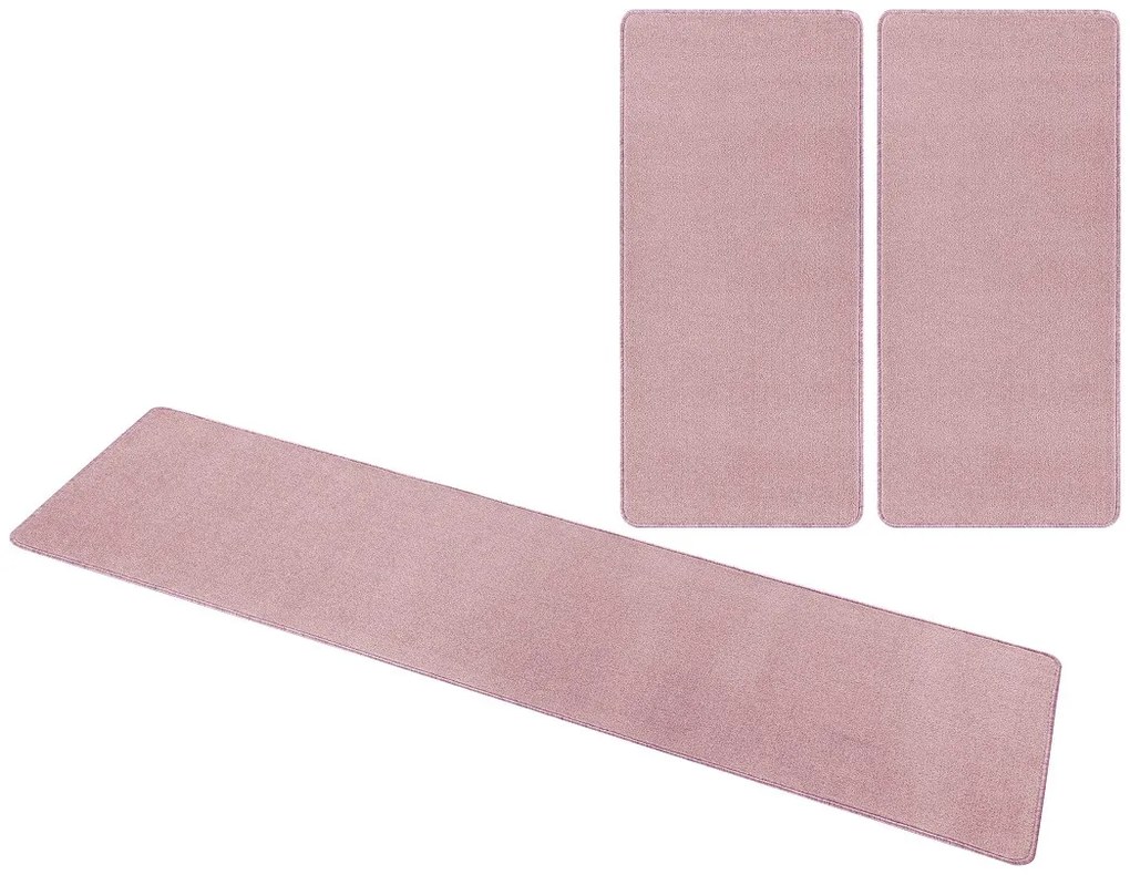 Hanse Home Collection koberce Kobercová sada Nasty 104446 Light-Rose - 3 diely: 70x140 cm (2x), 70x240 cm (1x) cm