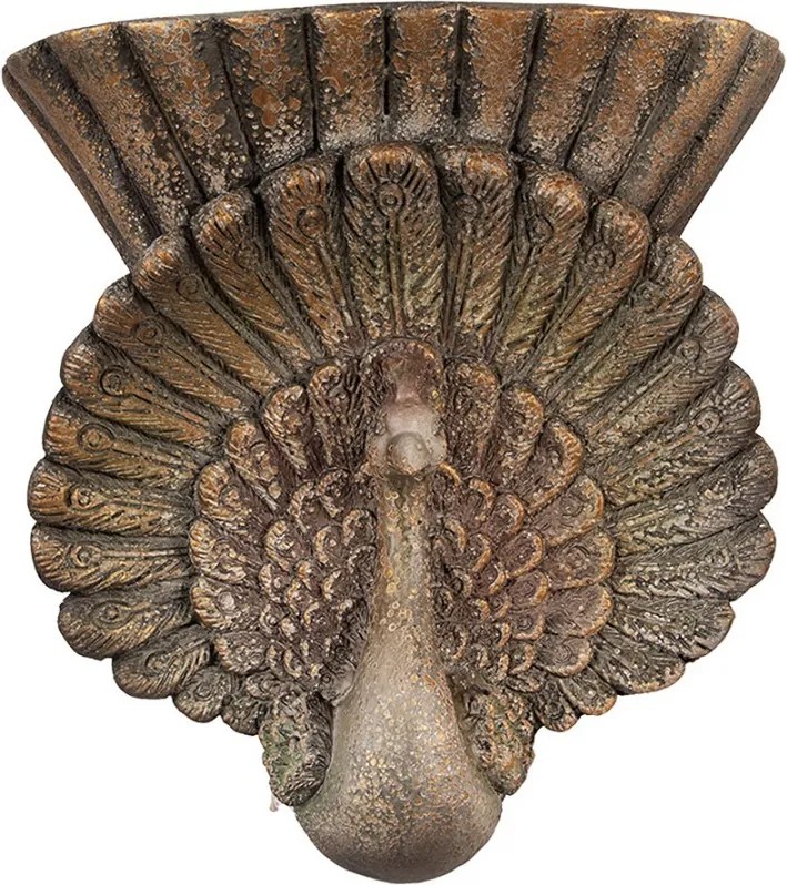 Planter 36x12x39 Cm Brown Ceramic Material Peacock - 36*12*39 cm