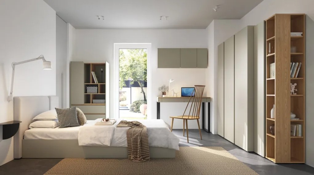 Posteľ Lucky 90x200 cm, eukalyptovo zelená