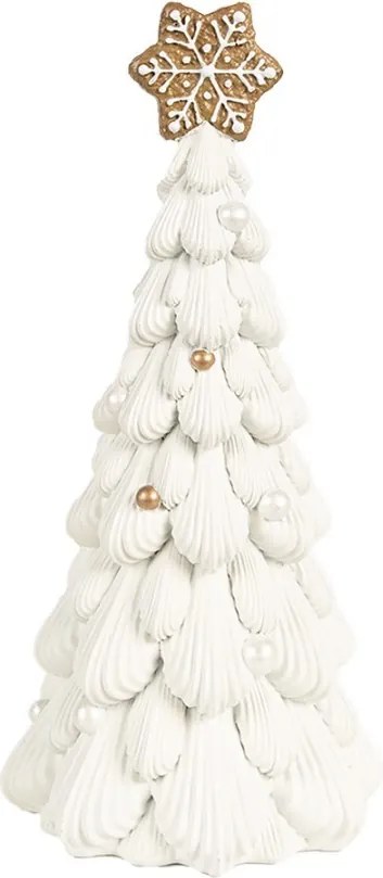 Biely cukrový stromček s perníkovou hviezdou - 13*26 cm