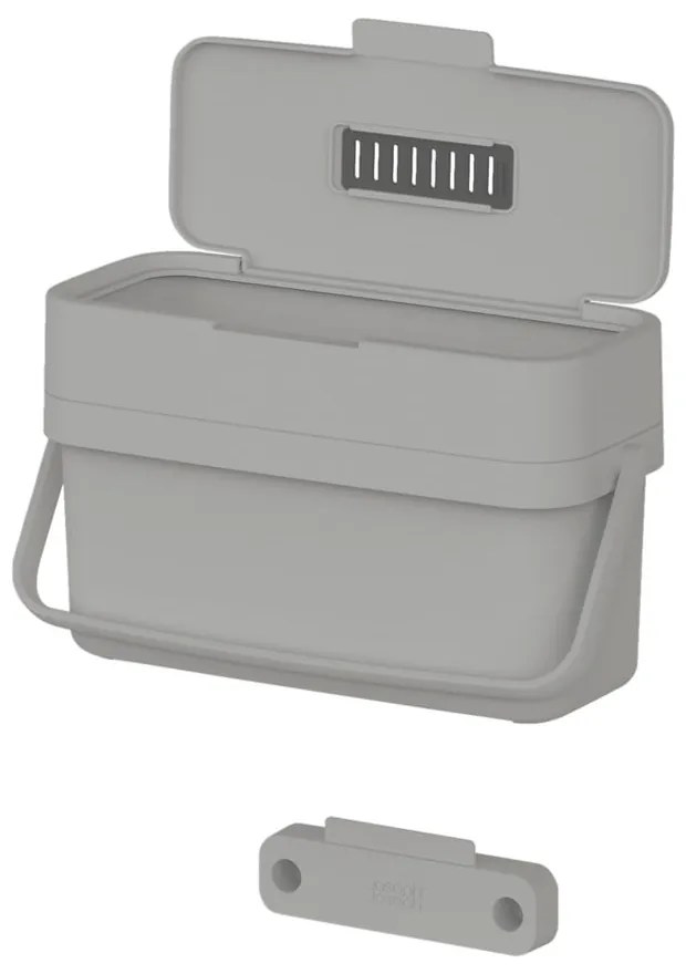 Sivá nádoba na kompostovateľný odpad 4 l Duo – Joseph Joseph