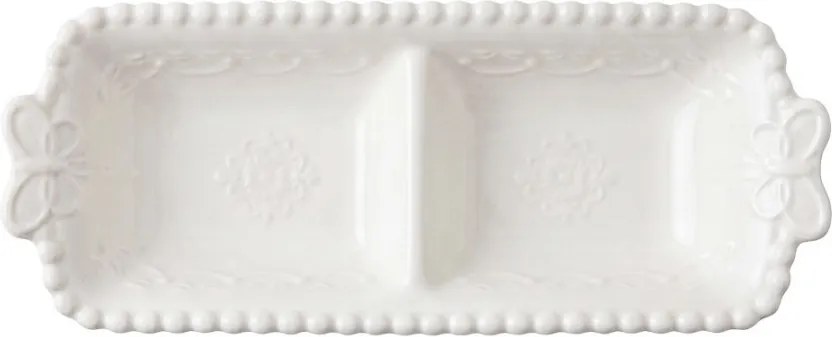 Biela porcelánová mištička s motýlikmi Butterfly - 17*7*3 cm