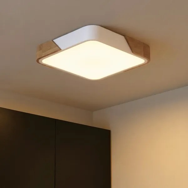 Brilagi - stmievateľné LED svietidlo PILANA LED/48W/230V dub/biela 42x42 cm + diaľkový ovládač