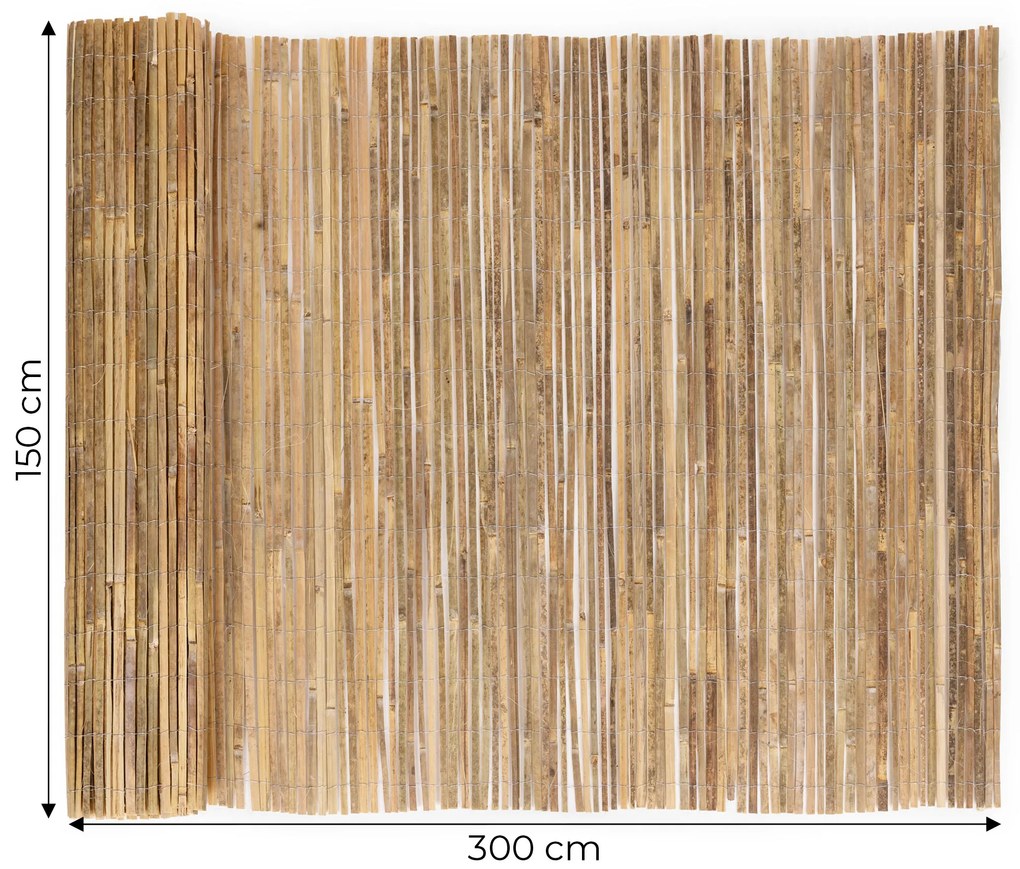 MultiGarden Obojstranná bambusová rohož 150x300 cm na plot balkóna terasy prírodná MultiGarden