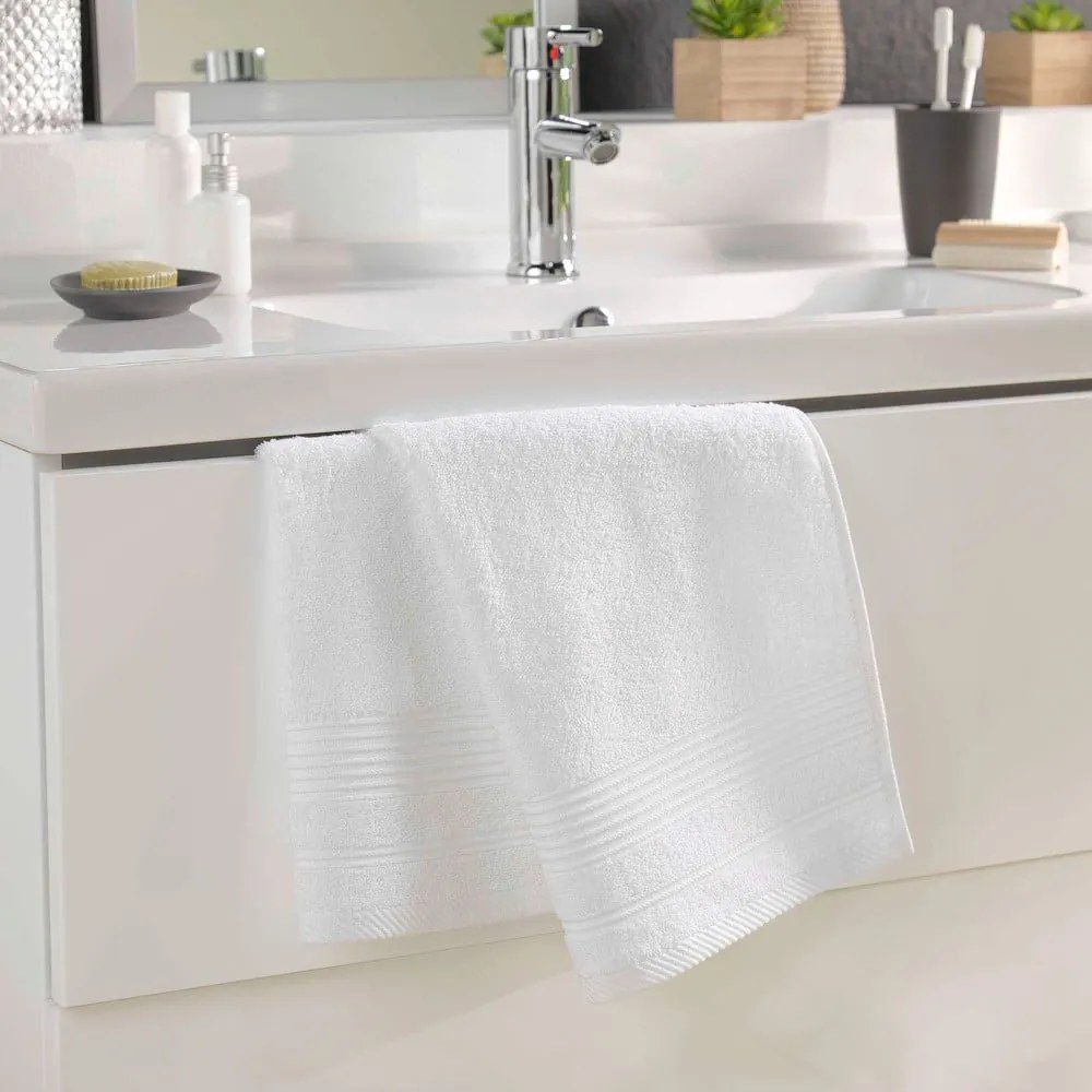Biely froté bavlnený uterák 50x90 cm Tendresse – douceur d'intérieur