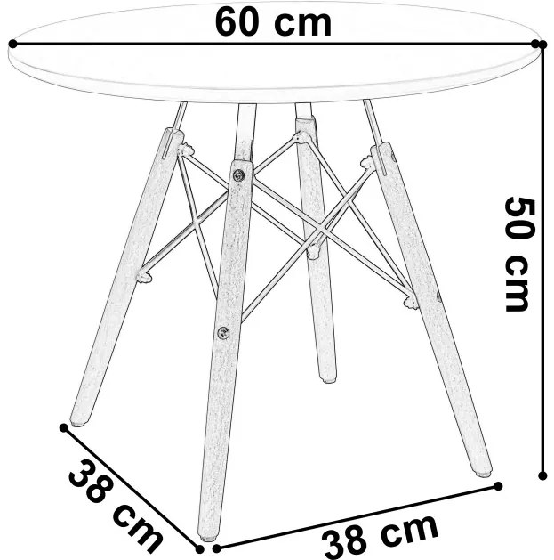 Konferenčný stolík PARIS DTW 60 cm biely