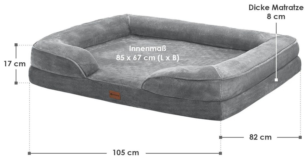 InternetovaZahrada Pelech pre psa Sheena XL 105 x 82 cm - šedá