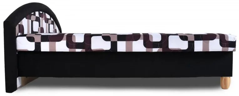 Čalúnená manželská posteľ MAGDA, čierna vzor/ čierna (216/41)