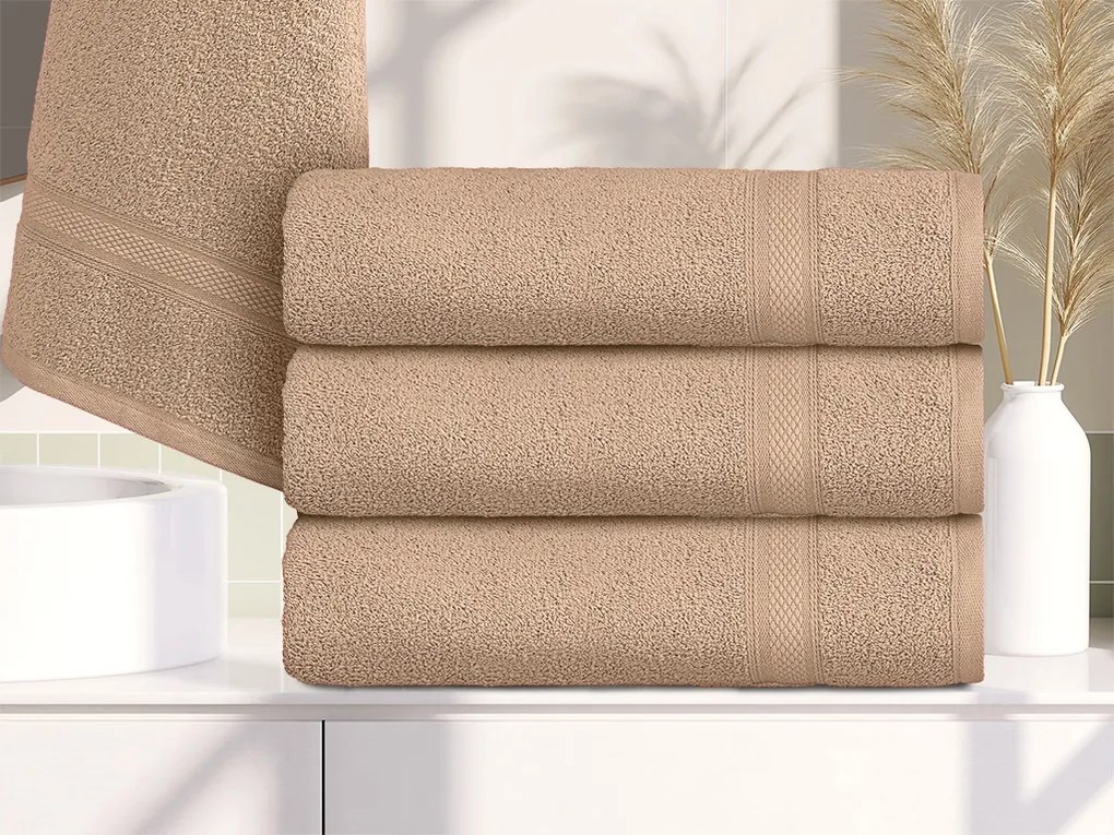 1x osuška CLARYSSE ELEGANCE 70x140 cm + 1x uterák CLARYSSE 60x110 cm 100% bavlna, piesková