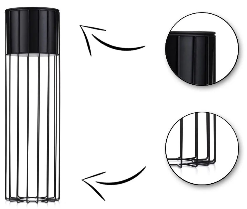 Kvetináč na stojane LOFT I 70 cm čierny