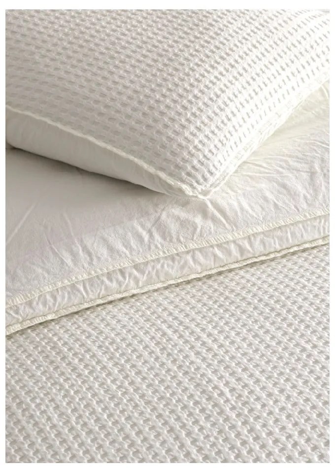 Biele obliečky na jednolôžko z bavlny Renforcé 140x200 cm Waffle Striped – Mila Home Luxury