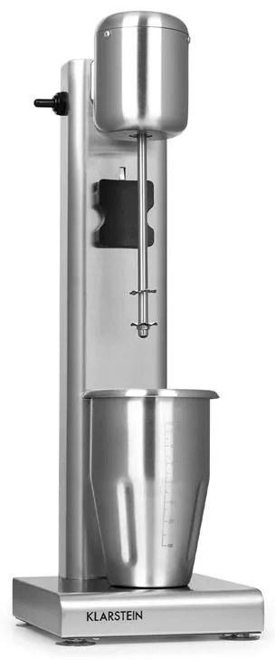 Klarstein Kraftpaket, mixér na mliečne kokteily, proteínové kokteily, 80 W, nehrdzavejúca oceľ, strieborný