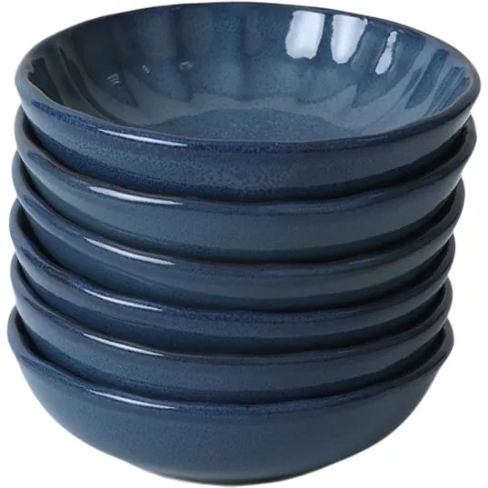 Súprava 6 kameninových misiek Laguna 12 cm, tmavomodrá