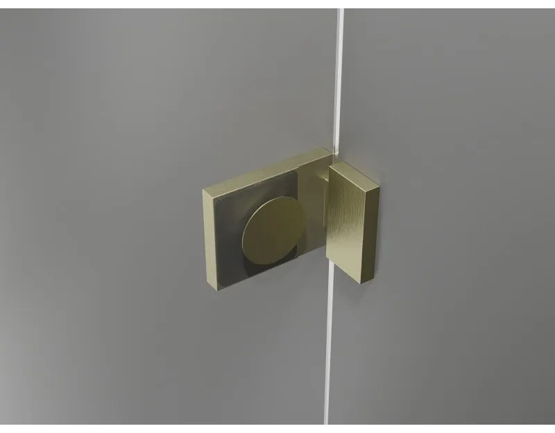 Mexen Lunar Duo, výklopný sprchový kút 90 x 90 cm, 8mm číre sklo, zlatý matný profil, 834-090L-090P-55-00