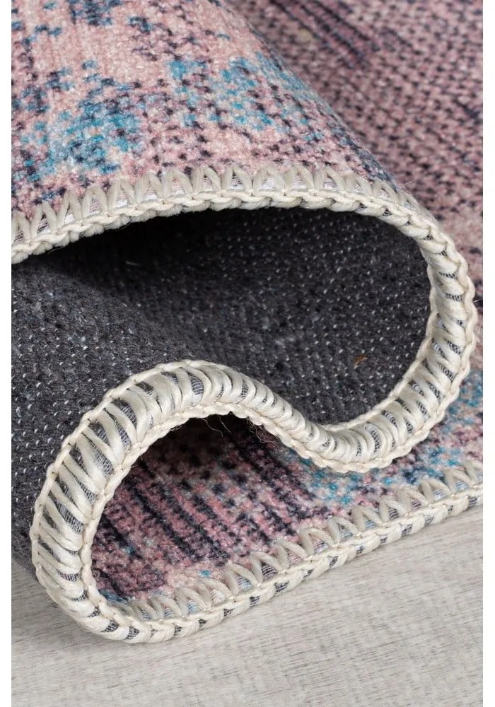 Modro-fialový umývateľný behúň s prímesou recyklovaných vlákien 60x230 cm Reid – Flair Rugs